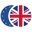 Flag of the European Union on the left and the United Kingdom's flag on the right.