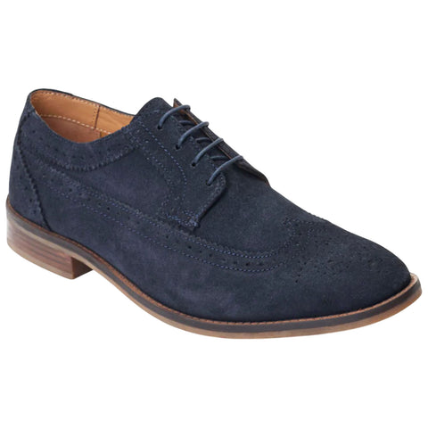 Base London Mens Twain Suede Brogue Shoes