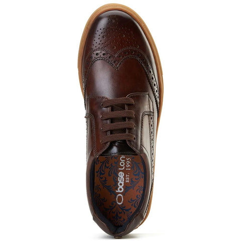 Base London Mens Clapton Leather Brogue Casual Shoes