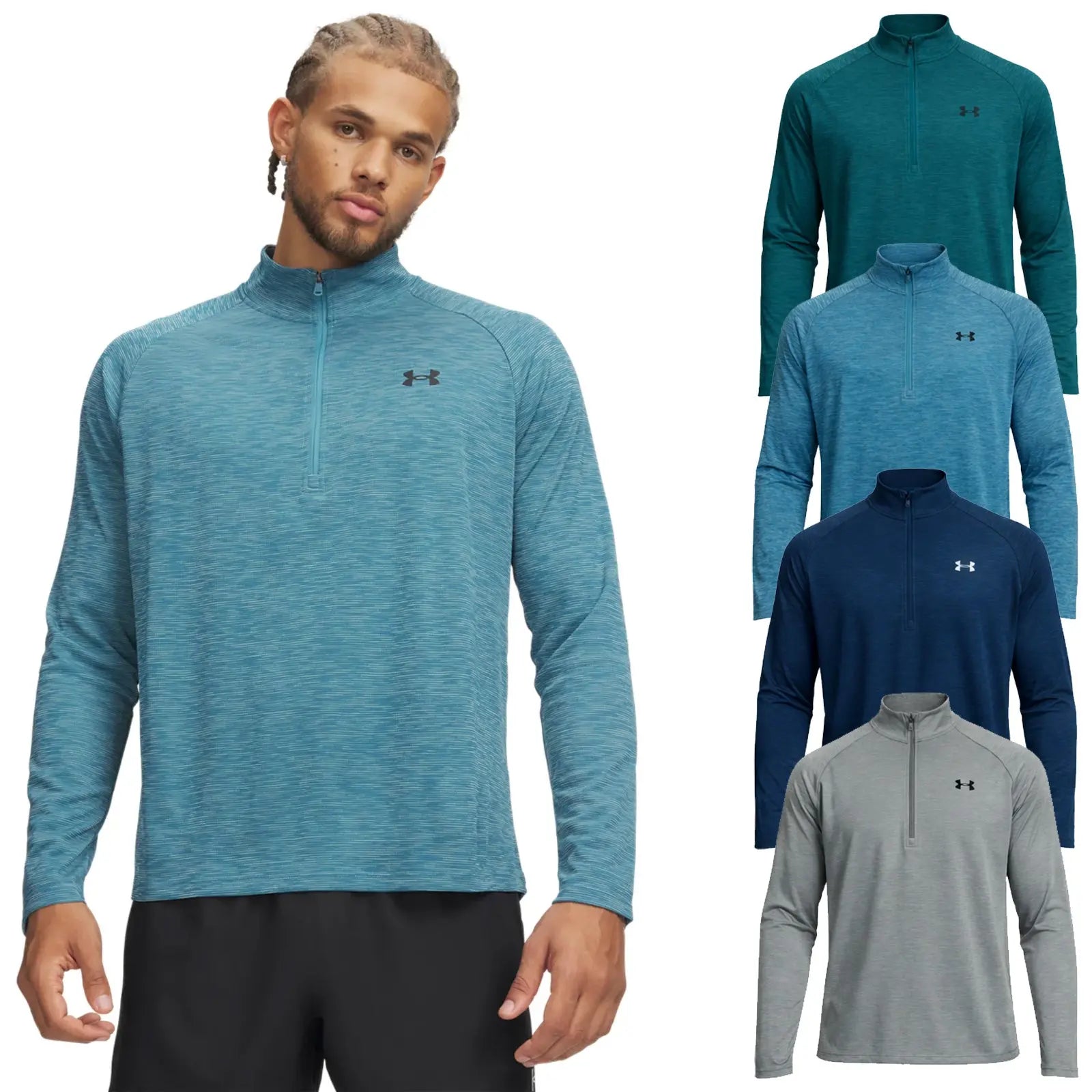 Under Armour Mens Tech Textured Half Zip Top - More Sports