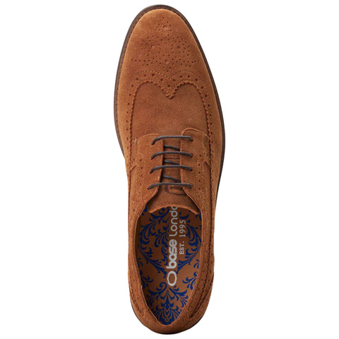 Base London Mens Twain Suede Brogue Shoes