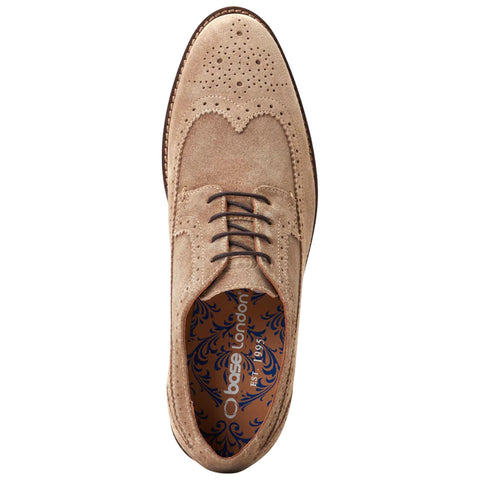 Base London Mens Twain Suede Brogue Shoes