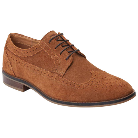 Base London Mens Twain Suede Brogue Shoes