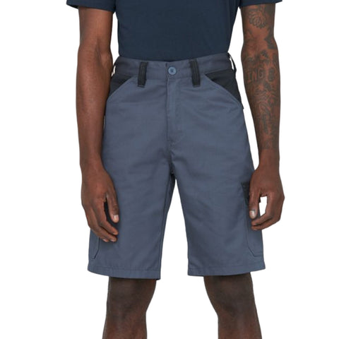 Gray shorts are worn by a person with tattoos holding their hands at their sides in a neutral stance against a plain background.