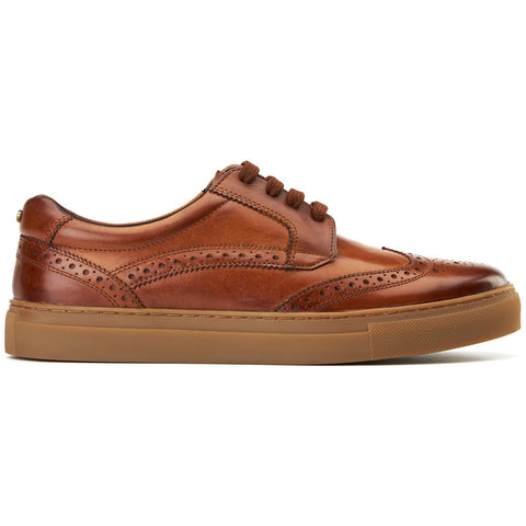 Base London Mens Clapton Leather Brogue Casual Shoes