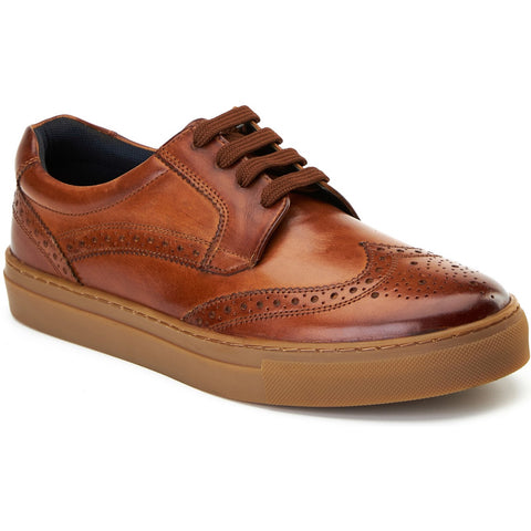 Base London Mens Clapton Leather Brogue Casual Shoes