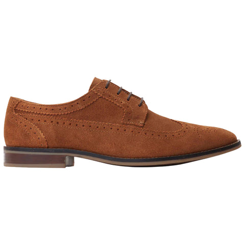 Base London Mens Twain Suede Brogue Shoes