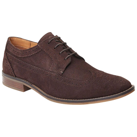 Base London Mens Twain Suede Brogue Shoes