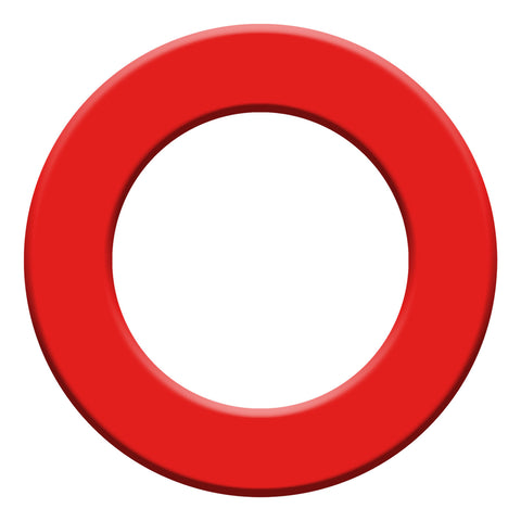 A large red circular object rests against a plain white background emphasizing its bright color and smooth surface showcasing simplicity and boldness without any other distractions or elements present.