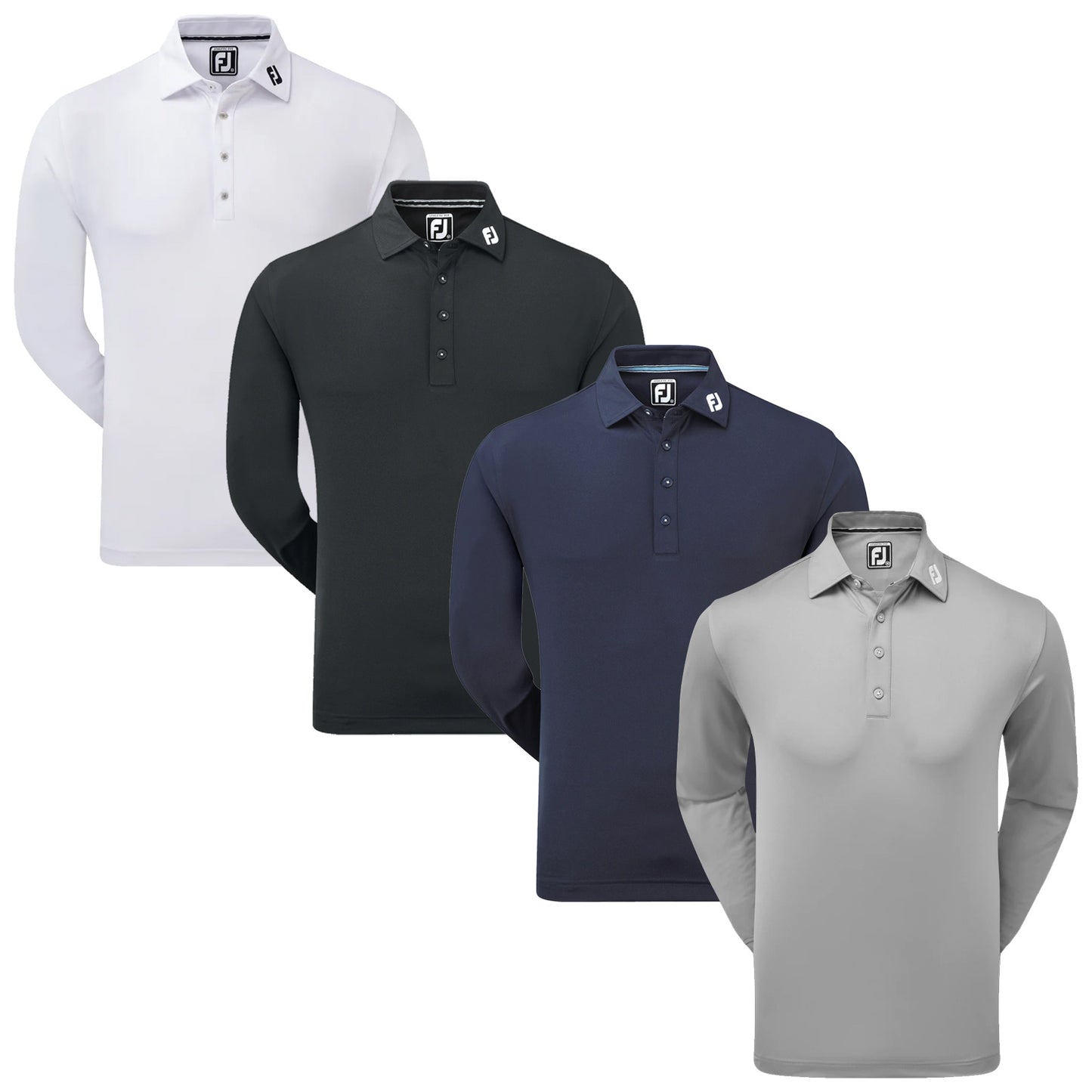 FootJoy Mens Thermocool Long Sleeve Self Collar Polo Shirt