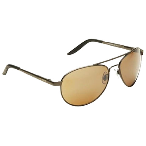 Sunglasses are displayed prominently with brown gradient lenses and a sleek metallic frame showcasing a stylish design suitable for outdoor wear in bright sunlight.