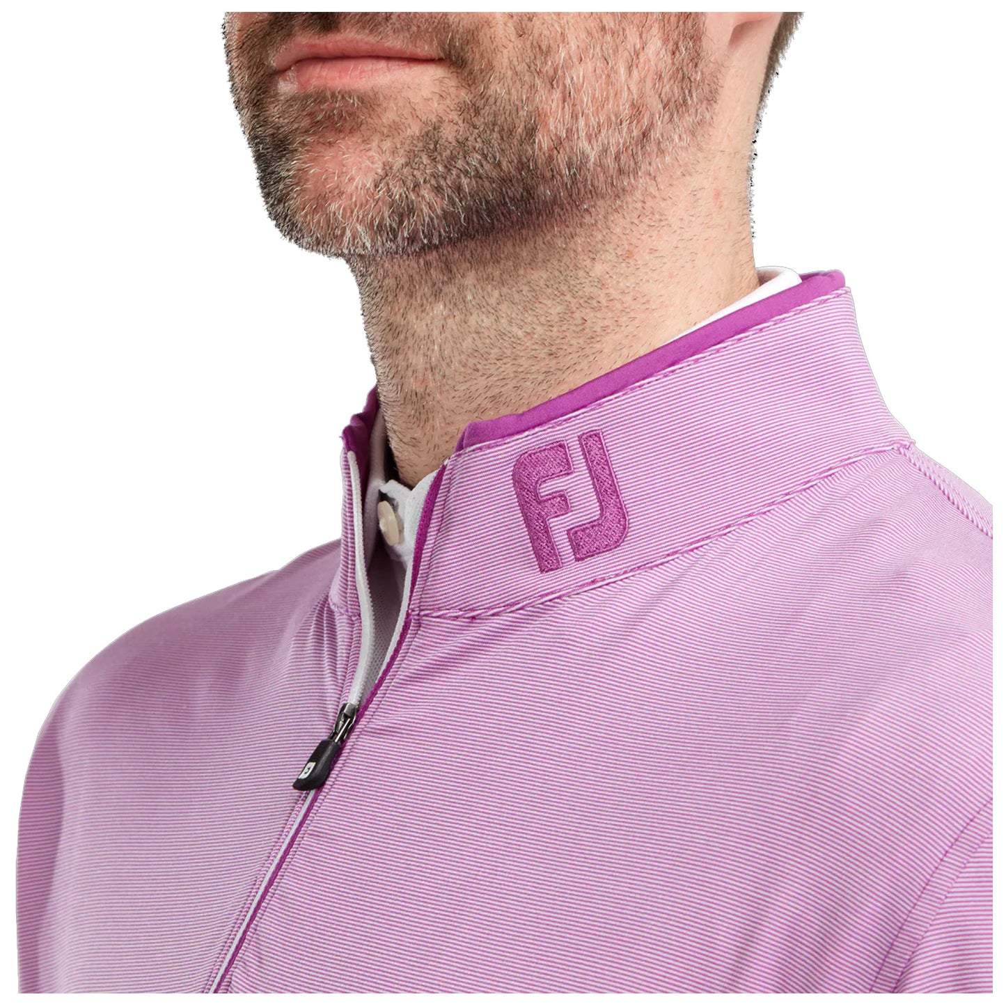 FootJoy Mens Lightweight Microstripe Chill-Out Half Zip Top