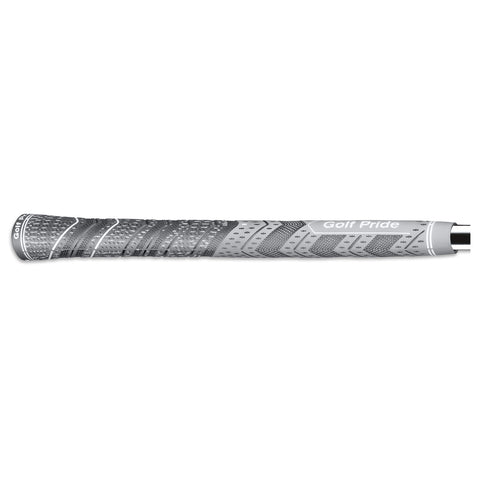 A golf club grip is displayed lying horizontally with a textured surface for enhanced hold featuring the text Golf Pride positioned near one end against a plain white background.