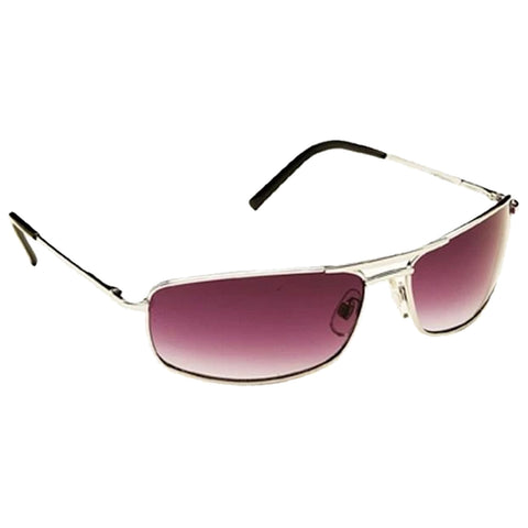 Sunglasses with blue tinted lenses rest on a flat surface reflecting light suggesting a casual outdoor environment typically associated with sunny weather.