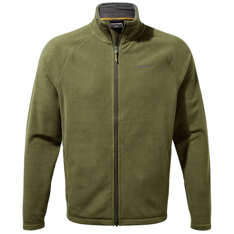 A green fleece jacket is displayed front-facing with a full zipper and high collar set against a plain background, emphasizing its soft texture and casual design.