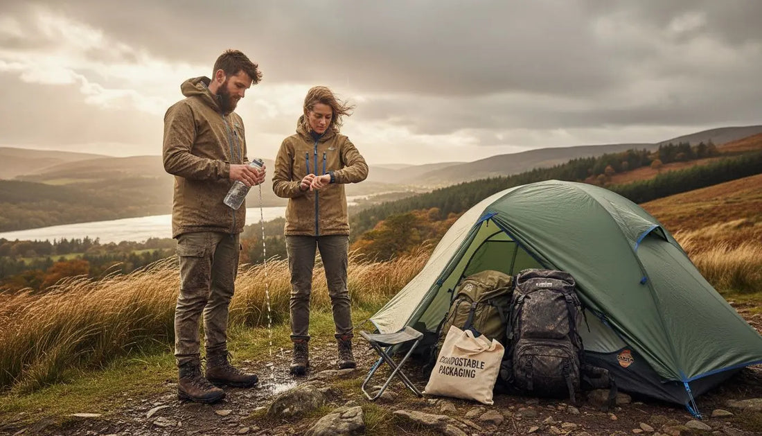 Campers set up sustainable gear in Lake District