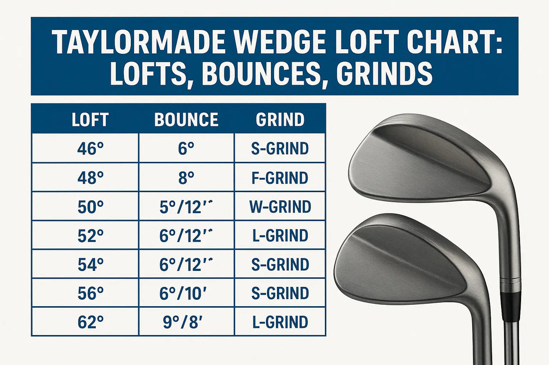 TaylorMade Wedge Loft Chart: Lofts, Bounces, Grinds