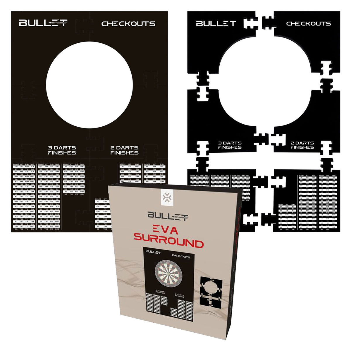 Bullet Darts 6 Pieces Puzzle Square EVA Checkouts Surround
