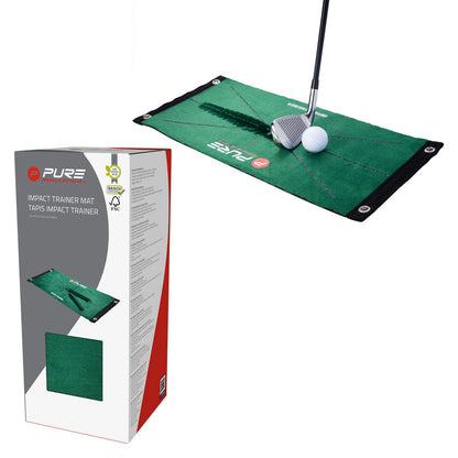 Pure2Improve Golf Impact Trainer Dual Grain Mat