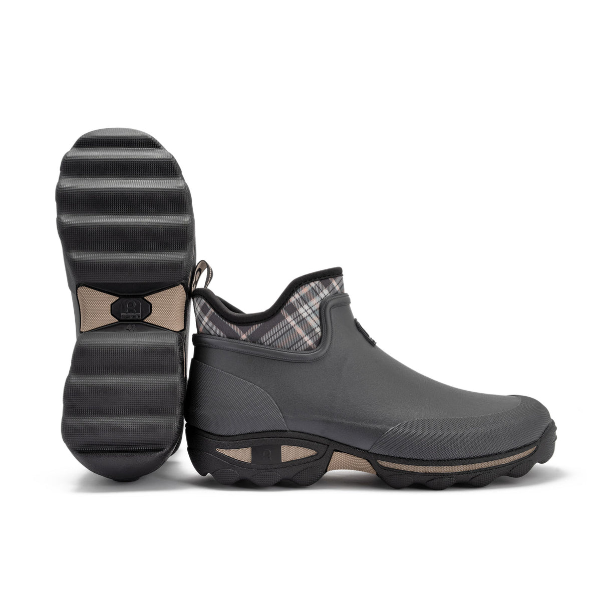 Rouchette Unisex Clean Plaid Ankle Boots Waterproof Neoprene Garden Wellies