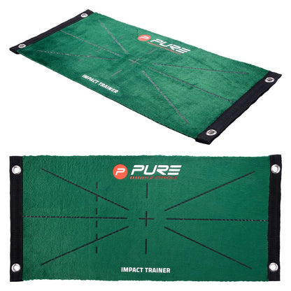 Pure2Improve Golf Impact Trainer Dual Grain Mat