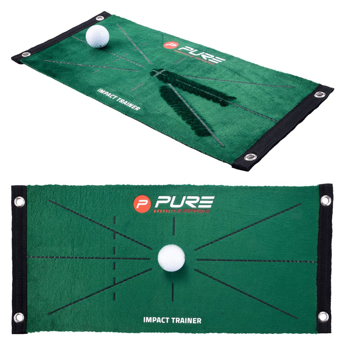 Pure2Improve Golf Impact Trainer Dual Grain Mat
