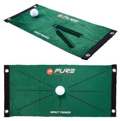 Pure2Improve Golf Impact Trainer Dual Grain Mat