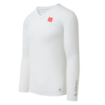 Zerofit Unisex IceSkin V-Neck Long Sleeve Base Layer Top