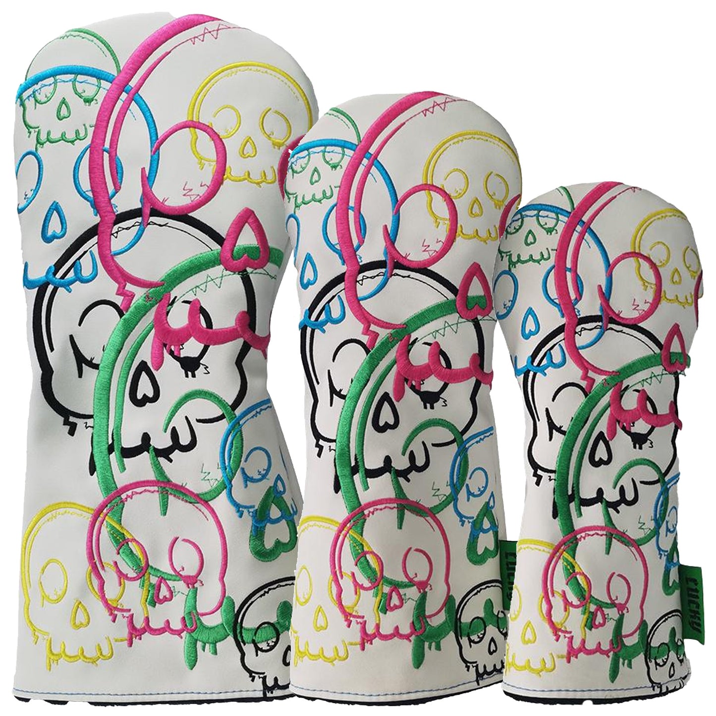 Legend Golf Club Lucky Skulls Headcovers - White / Colours