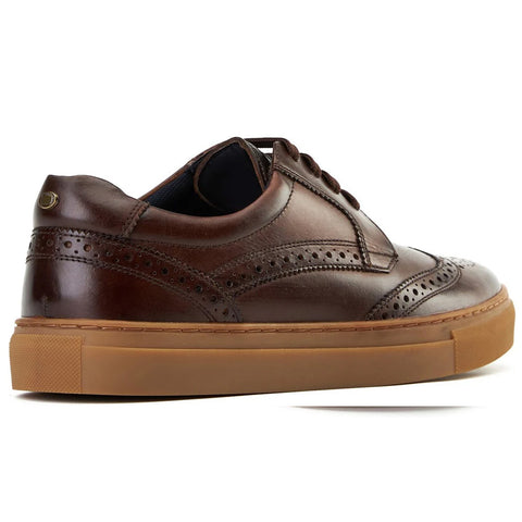 Base London Mens Clapton Leather Brogue Casual Shoes
