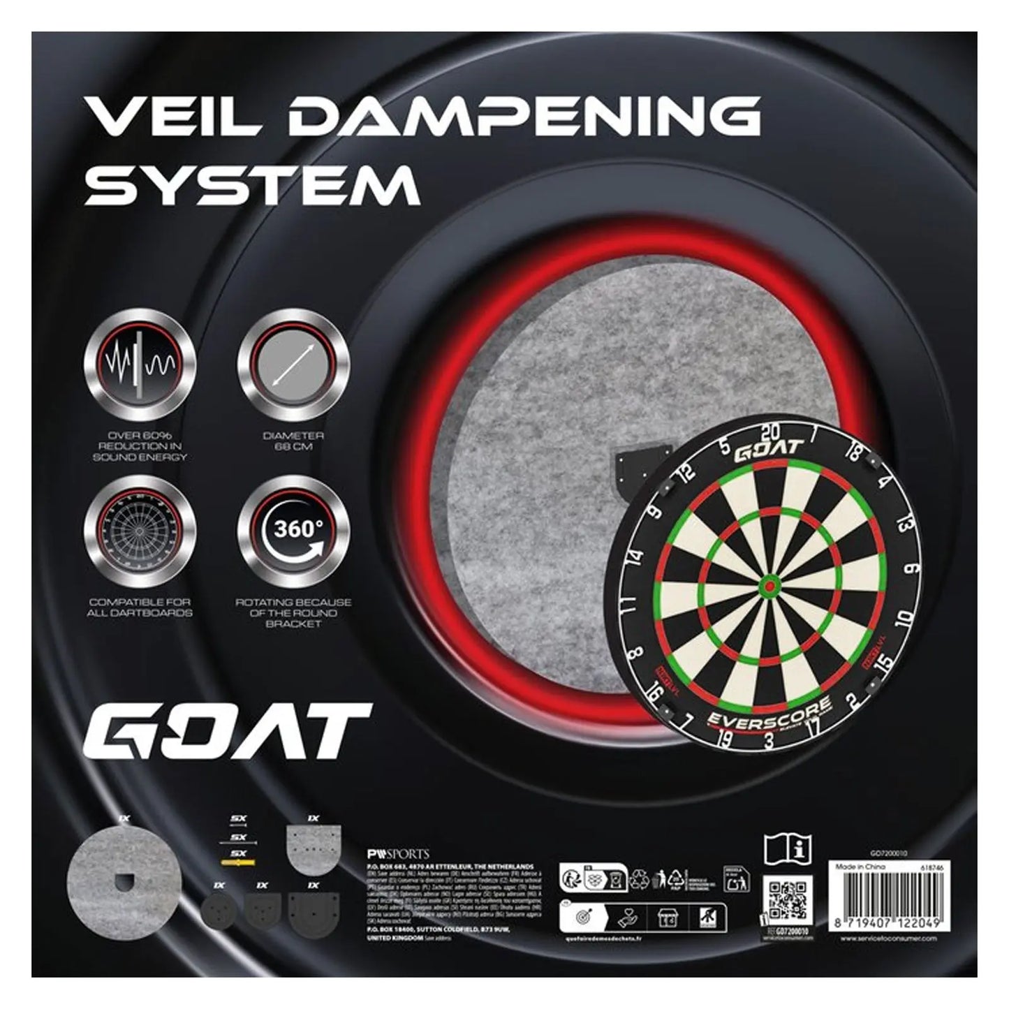 GOAT Dartboard Silencer System – Premium Soundproofing Dampener