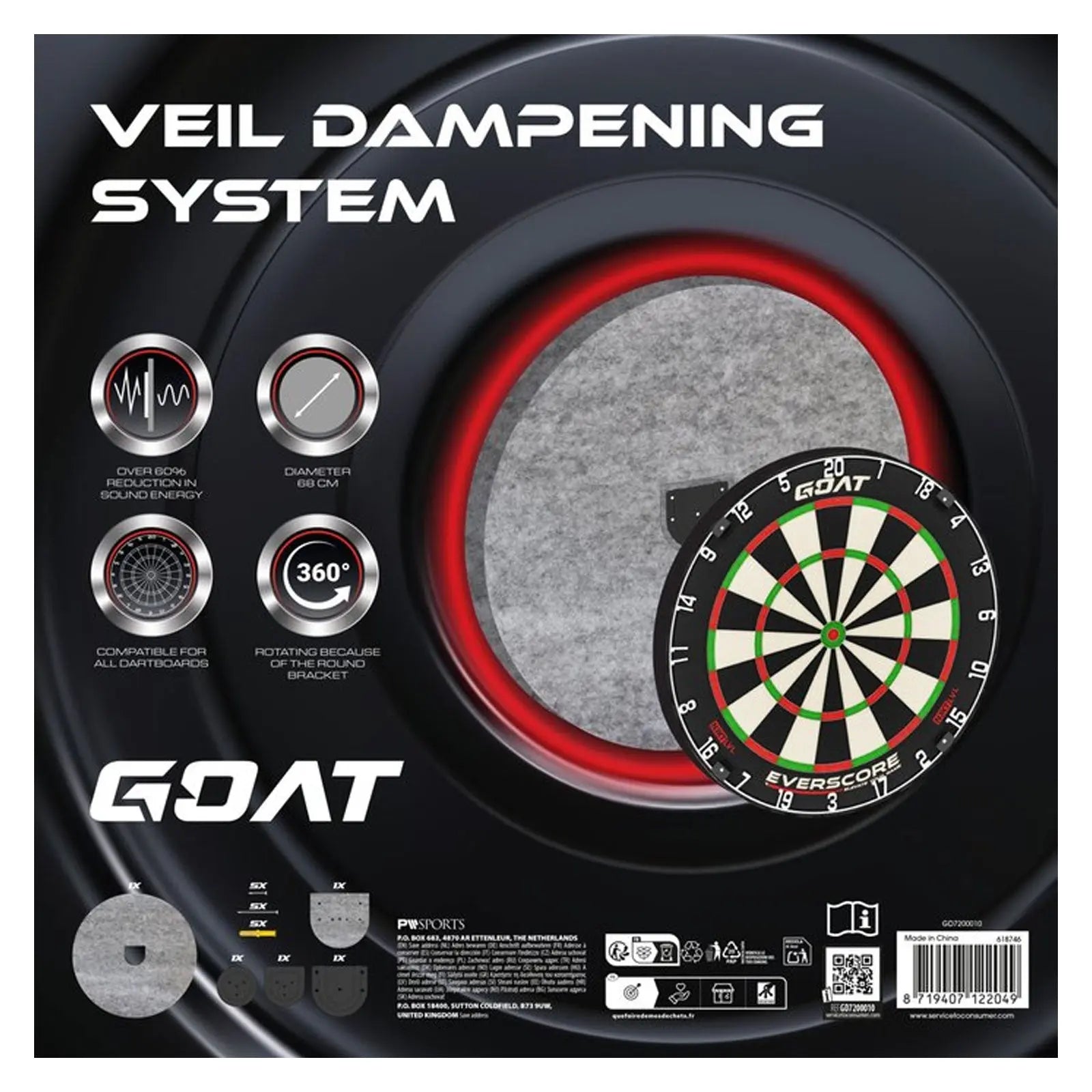 GOAT Dartboard Silencer System – Premium Soundproofing Dampener