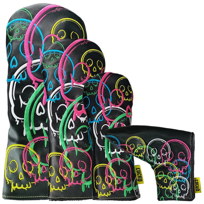 Legend Golf Club Lucky Skulls Headcovers - Black / Colours