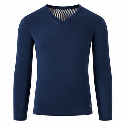 Zerofit Unisex IceSkin V-Neck Long Sleeve Base Layer Top