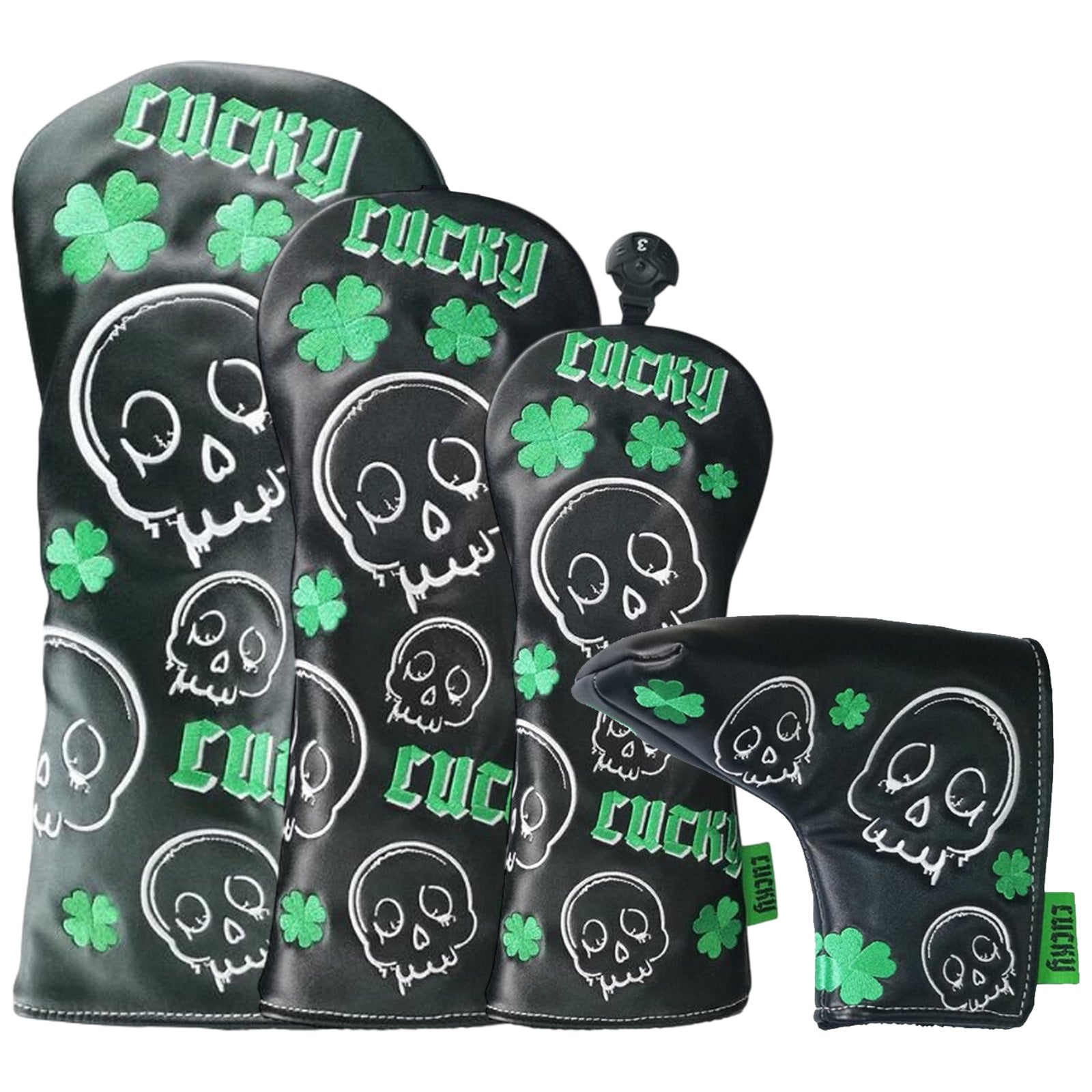 Legend Lucky Skull Headcovers - Black