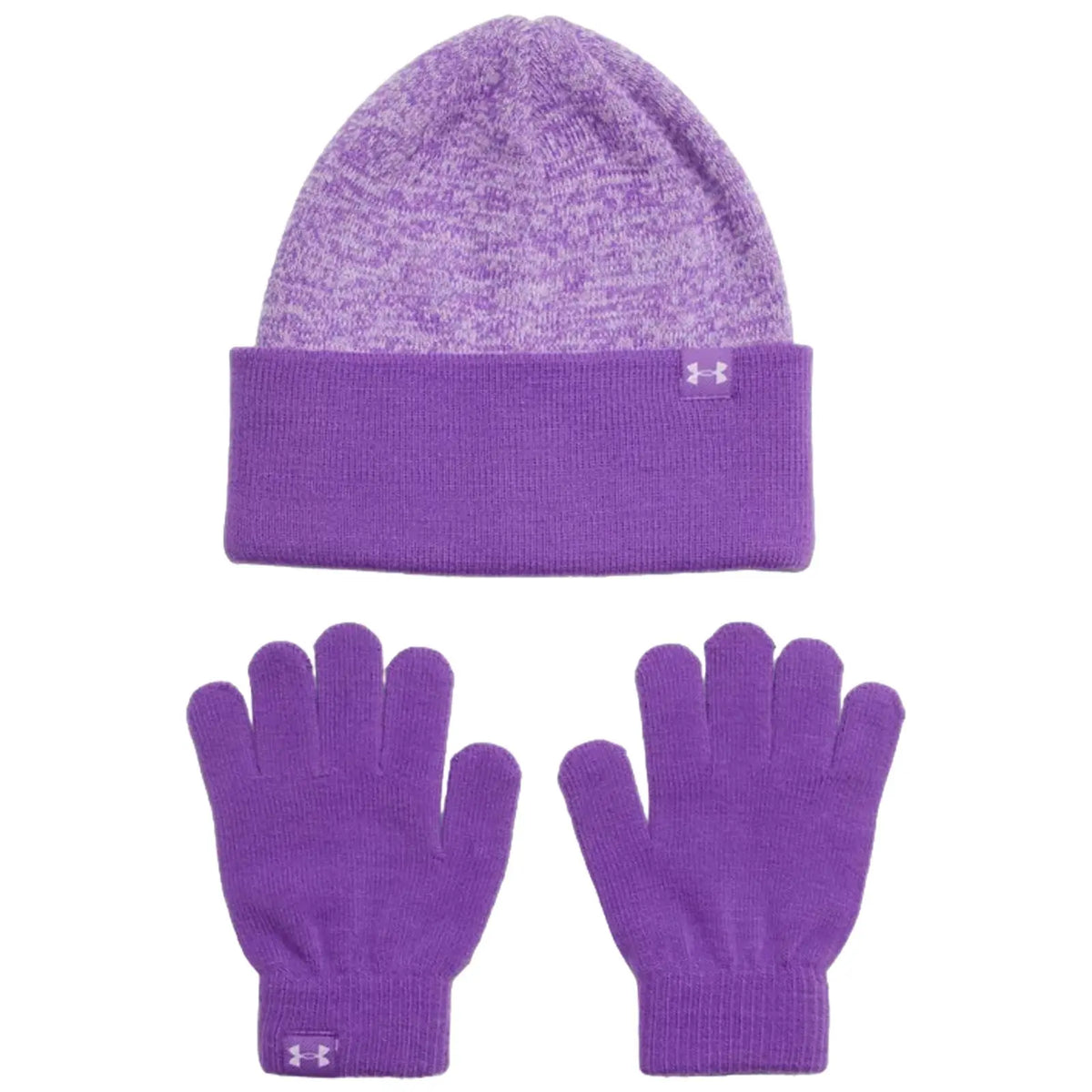 Under Armour Junior Beanie Hat & Glove Set - Purple