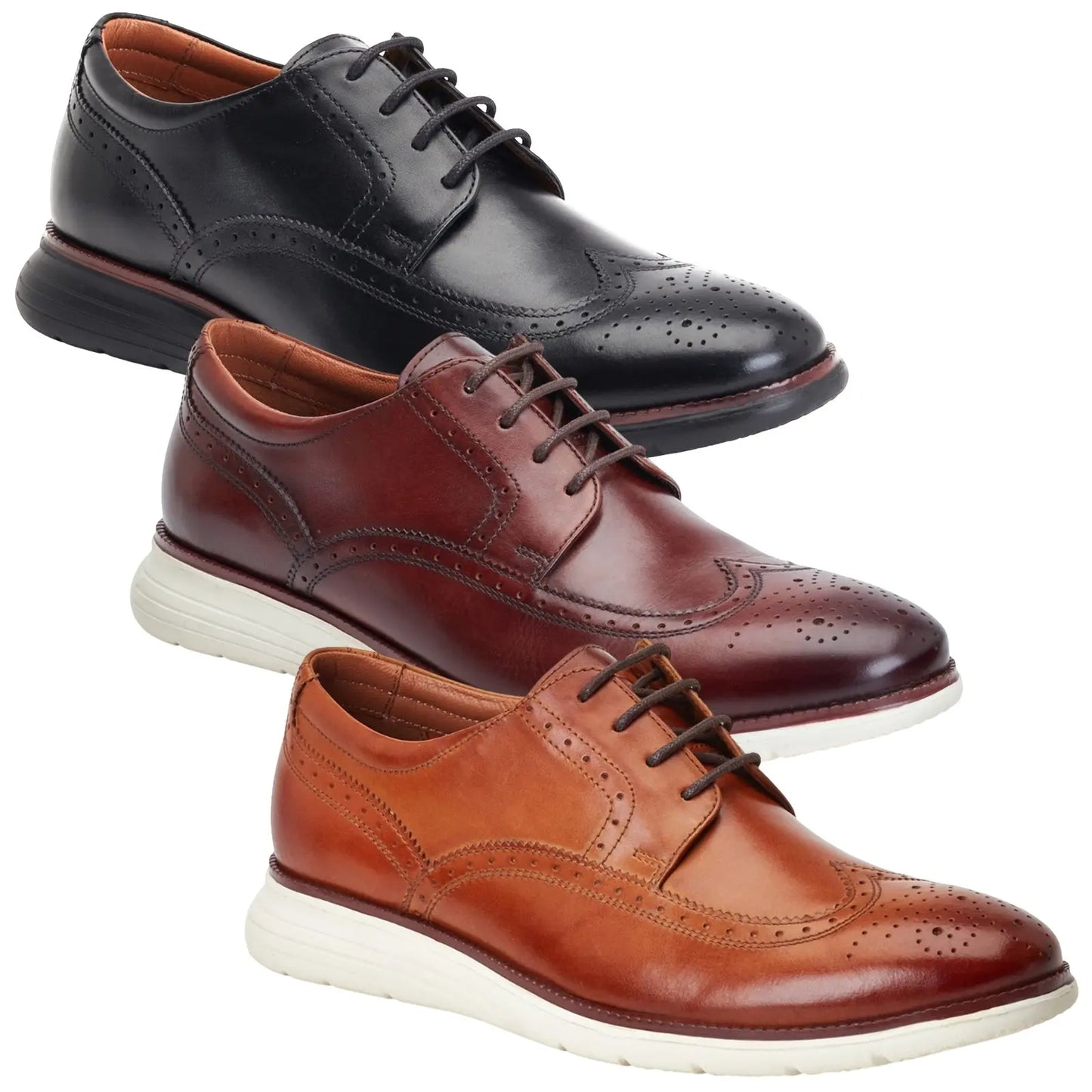 Base London Mens Flight Softy Brogue Shoes XZ01