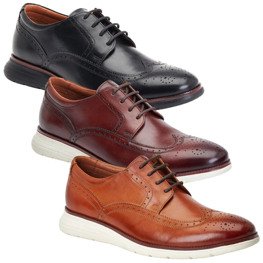 Base London Mens Flight Softy Brogue Shoes XZ01