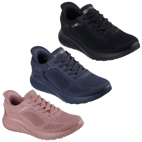 Skechers Ladies Slip-ins BOBS Sport Squad Chaos Trainers 117497 Wide