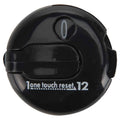 A black circular dial features a large reset button on one side and a display showing the number zero with the text one touch reset and the number twelve below in a contrasting color.