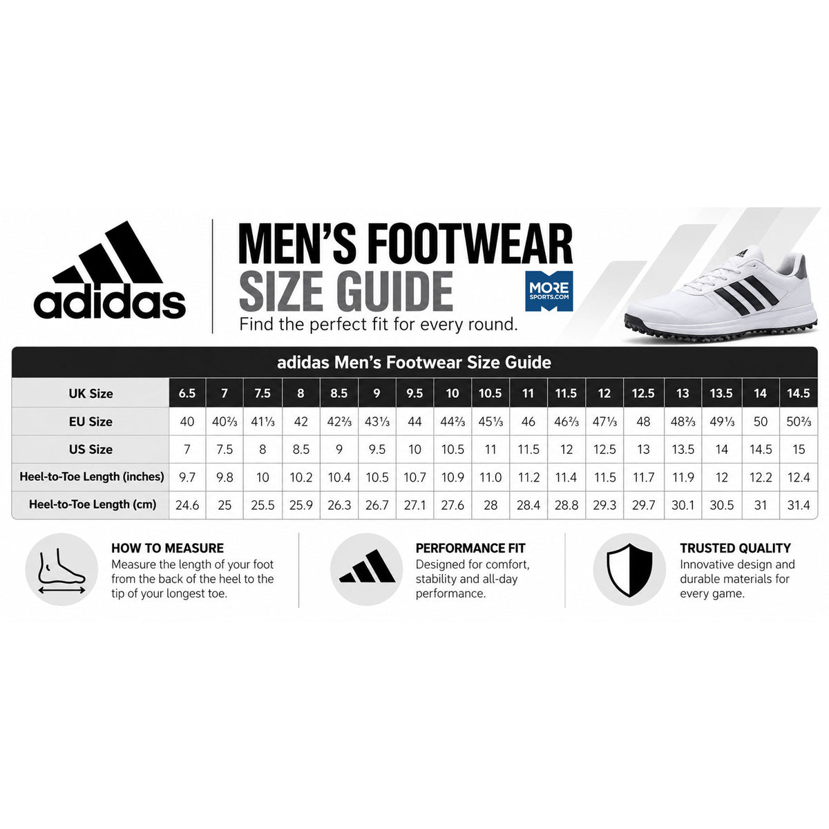 adidas Mens Footwear Size Guide