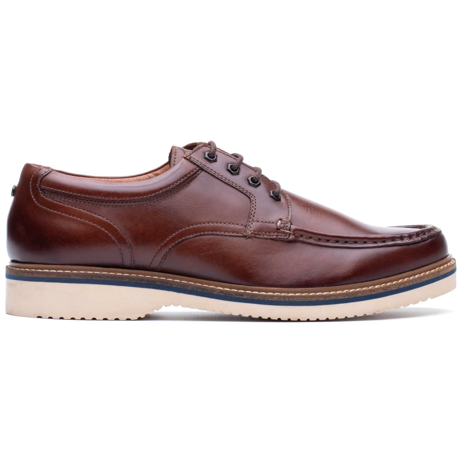 Base London Mens Langdon Leather Apron Toe Shoes
