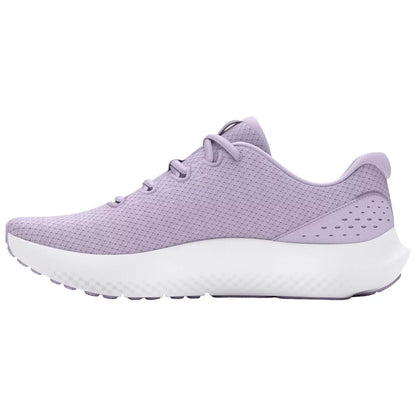 A light lavender athletic shoe features a textured upper and white sole designed for comfort showcasing a modern design suitable for sports or casual wear.