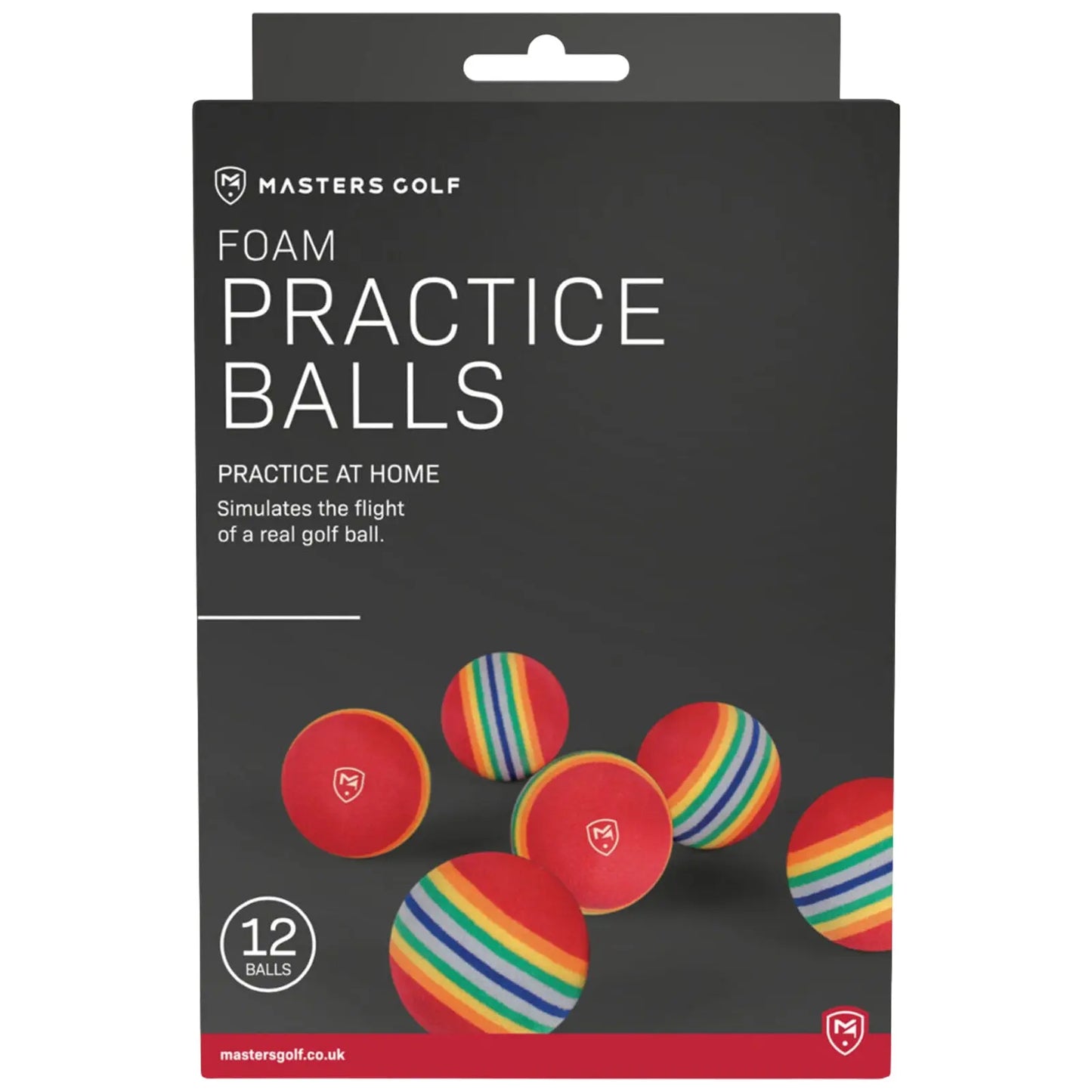 Masters Foam Rainbow Striped Practice Golf Balls