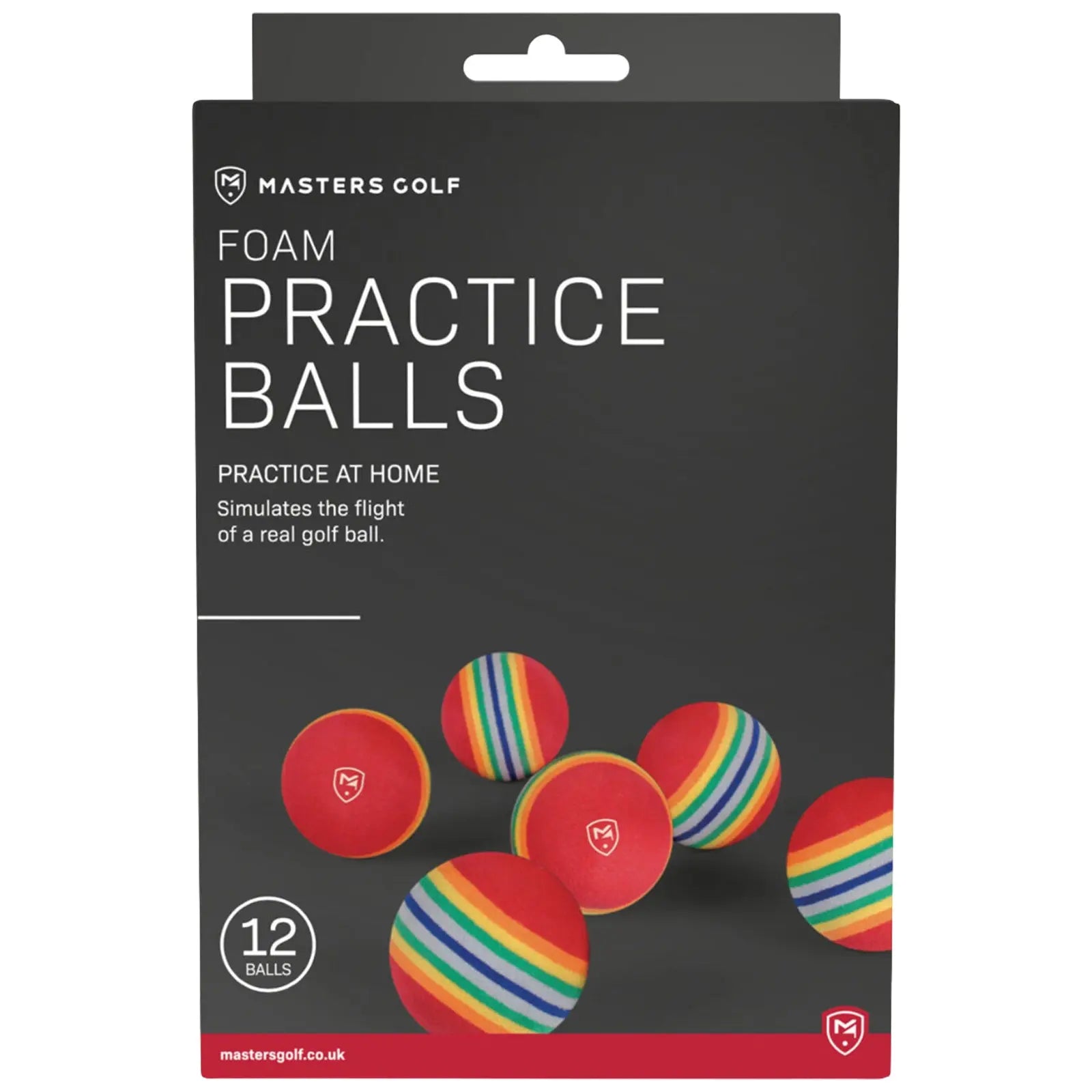 Masters Foam Rainbow Striped Practice Golf Balls