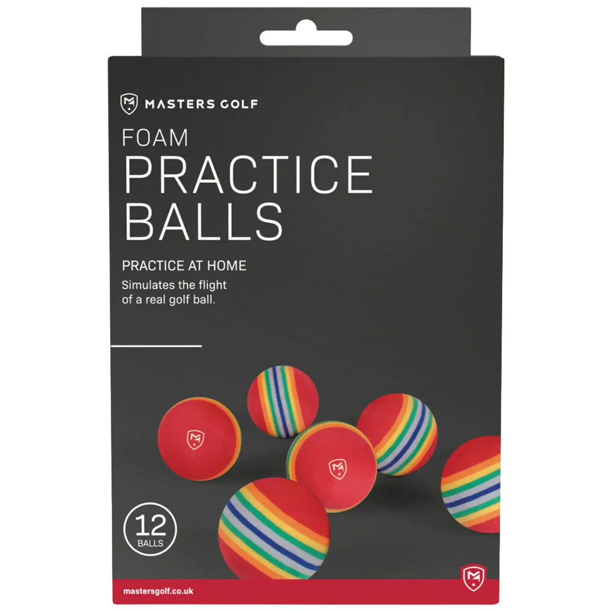 Masters Foam Rainbow Striped Practice Golf Balls