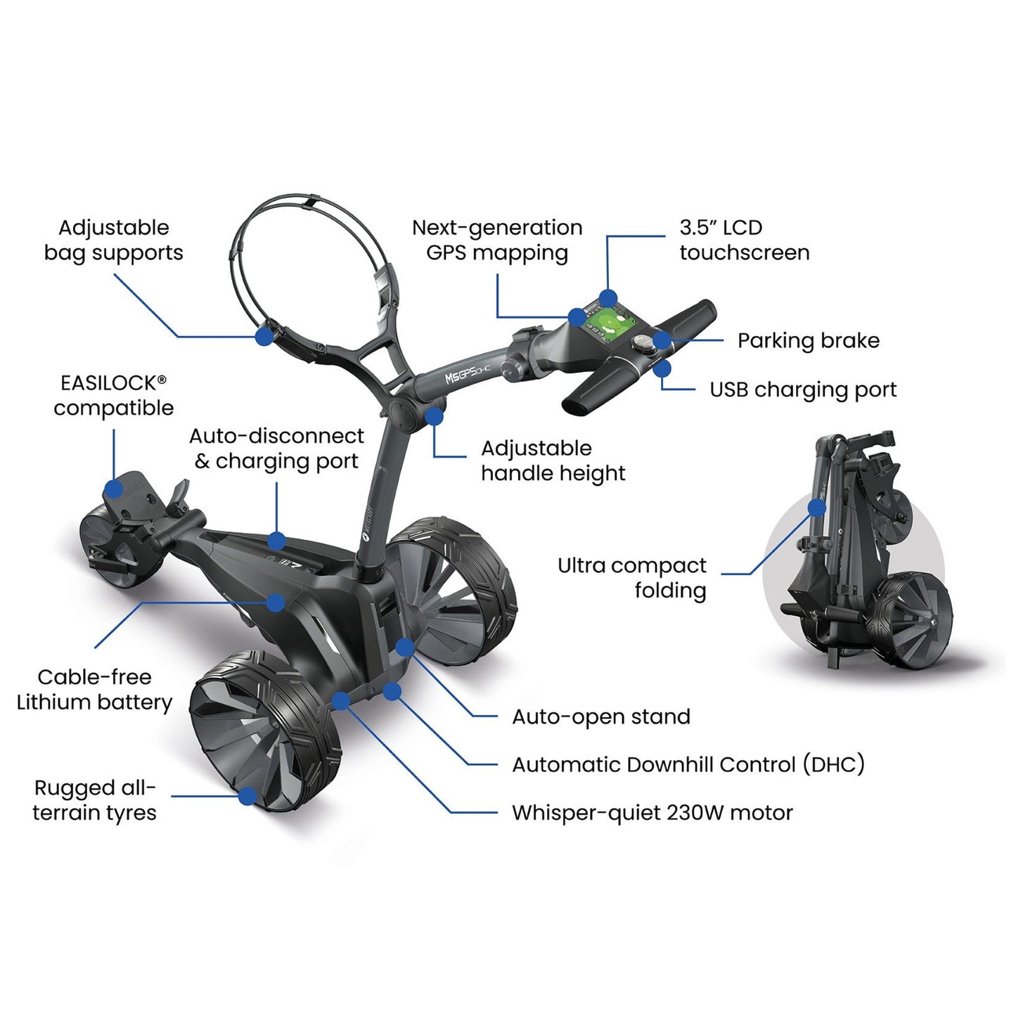 2026 Motocaddy M5 GPS DHC Electric Golf Trolley Cart