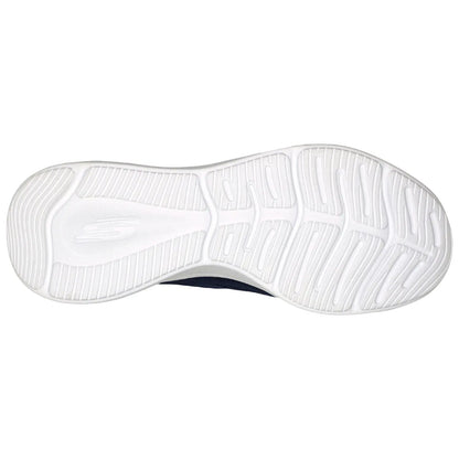 A shoe sole displays a textured white rubber design with grooves and a logo while positioned on a neutral background indicating it's ready for activity or showcasing its features.