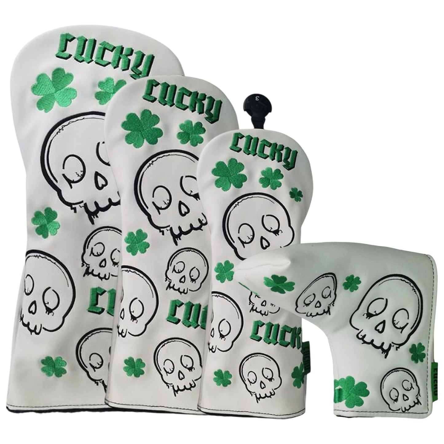 Legend Lucky Skull Headcovers - White