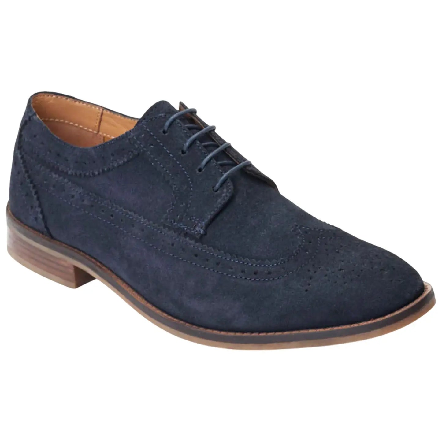 Base London Mens Twain Suede Brogue Shoes